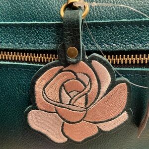 Portland Leather Rose Bag Charm in Dusty Rose Bag Flair - NEW